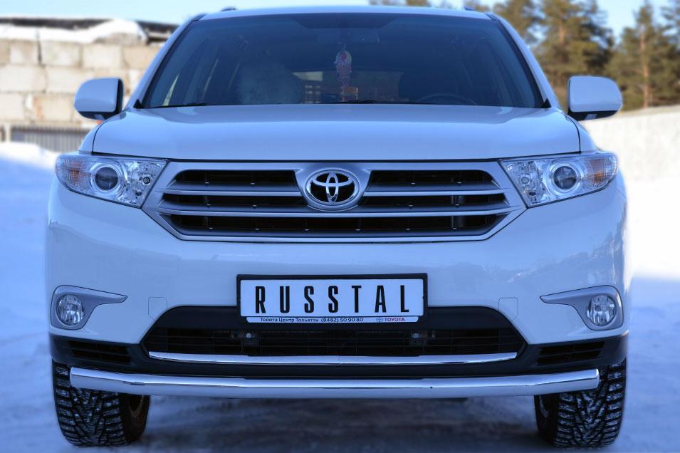 Защита переднего бампера d57 для Toyota Highlander 2010, Slitkoff THZ-001253