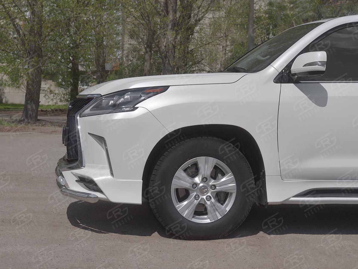 Защита переднего бампера d57 секция 75х42 дуга для автомобиля LEXUS LX450d-LX570 2015- (В обвесе TRD Superior), Slitkoff LLX4SZ-003233