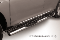 Защита порогов d76 с проступями Toyota Highlander (2010-2013) Black Edition, Slitkoff, арт. THI008BE
