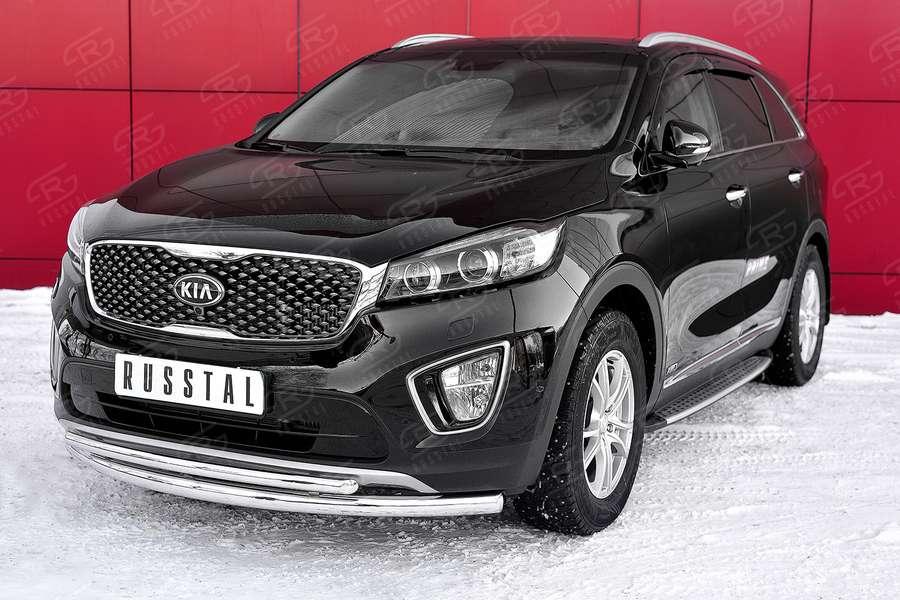 Защита переднего бампера d57 KIA Sorento Prime CRDI 2015, Slitkoff d42 KSPZ-002207