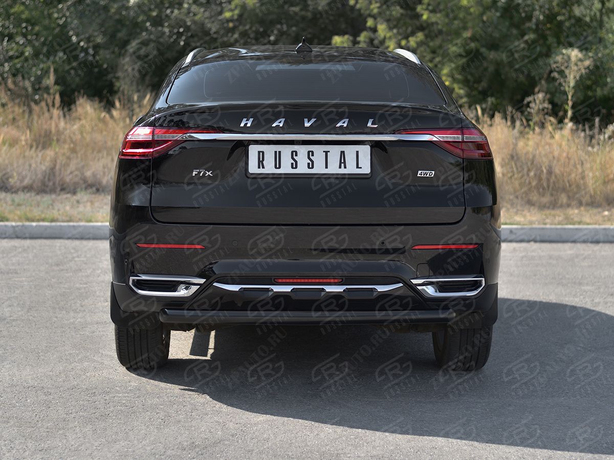 HAVAL F7X 1.5 4WD 2019-2022 Защита заднего бампера d57 дуга black HF7XZ-003843CH
