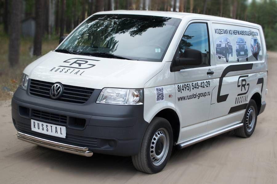 Защита переднего бампера d57/42 для Volkswagen Transporter kasten 2003, Slitkoff VTRZ-000601