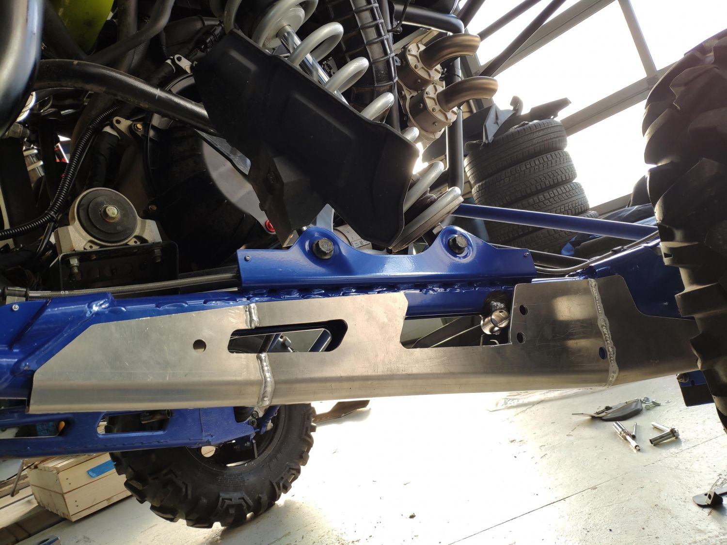 Защита задних рычагов для POLARIS RZR XP Turbo S 2018 -, алюминий 4 мм, STORM, арт. 3932