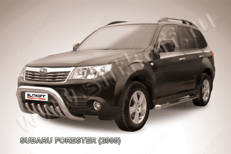 Кенгурятник d76 низкий с защитой картера Subaru Forester (2007-2013) , Slitkoff, арт. SF001