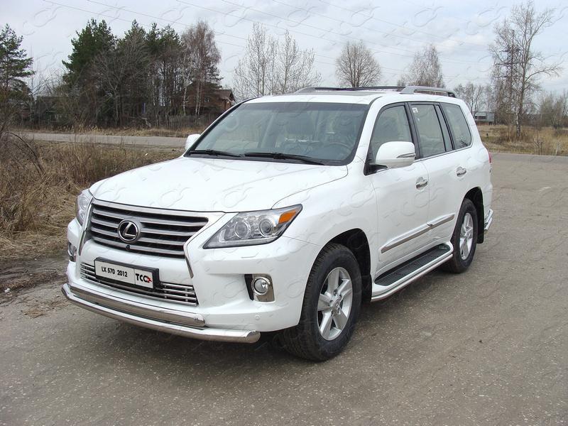 Решётка радиатора 16 мм для автомобиля Lexus LX 570 2012-2015 (кроме F-Sport), TCC Тюнинг LEXLX57012-04