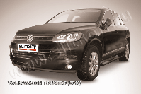 Защита переднего бампера d57 черная Volkswagen Touareg (2010-2014) , Slitkoff, арт. VWTR-005B