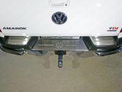 Накладки на задний бампер (лист шлифованный логотип Volkswagen) для автомобиля Volkswagen Amarok 2016-
