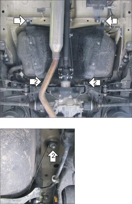 Защита алюминиевая Мотодор (Топливный бак), 5 мм, Алюминий для Suzuki Grand Vitara 2005-2008 арт. 32402