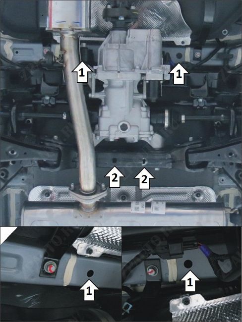 Защита стальная Мотодор (Задний дифференциал), 2 мм, Сталь для Hyundai Tucson 2018- арт. 01041
