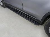 Пороги алюминиевые "Slim Line Black" 1720 мм для автомобиля Mitsubishi ASX 2017-, TCC Тюнинг MITSASX17-12B