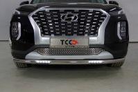 Защита передняя нижняя (с ДХО) 60,3 мм для автомобиля Hyundai Palisade 2021- TCC Тюнинг арт. HYUNPAL21-06