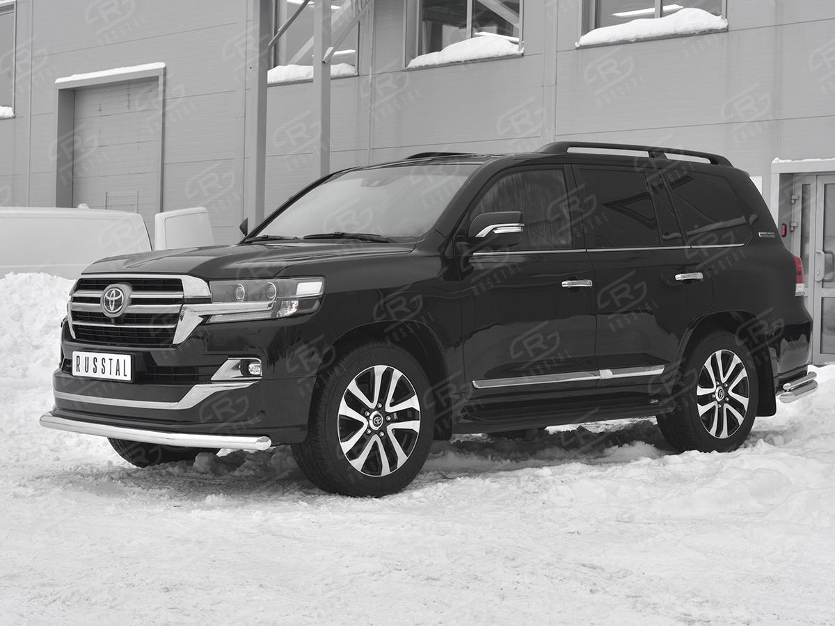 Защита переднего бампера d57 секции TLCZ-003114 для автомобиля TOYOTA LAND CRUISER 200 2018 EXECUTIVE LOUNGE, Slitkoff