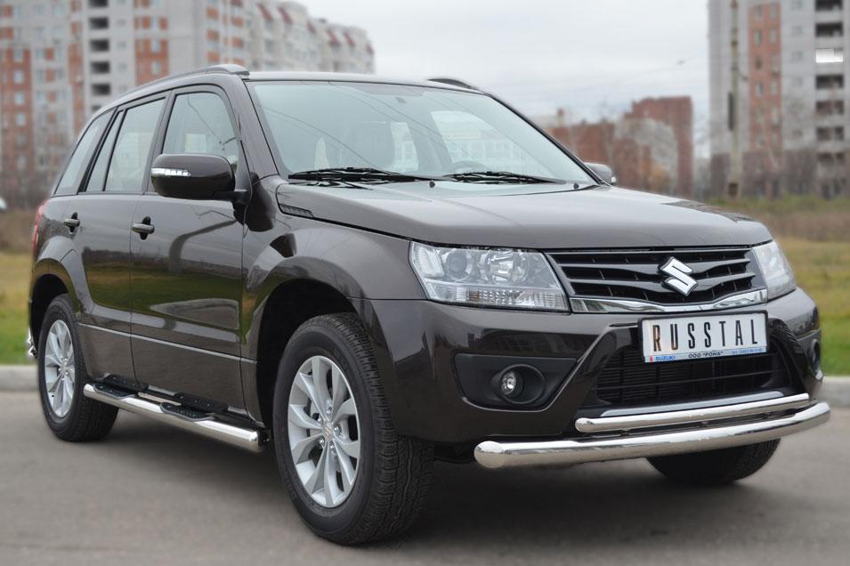 Защита переднего бампера d76/42 для Suzuki Grand Vitara 5d 2012, Slitkoff SVZ-001092