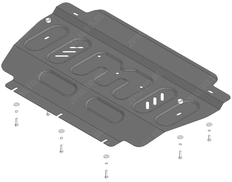 Защита стальная Мотодор (Радиатор), 2 мм,  KGM Rexton  2023- арт. 72804