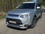 Защита передняя нижняя (с ходовыми огнями) 60,3 мм для автомобиля Mitsubishi Outlander 2014-2015, TCC Тюнинг MITOUT14-14