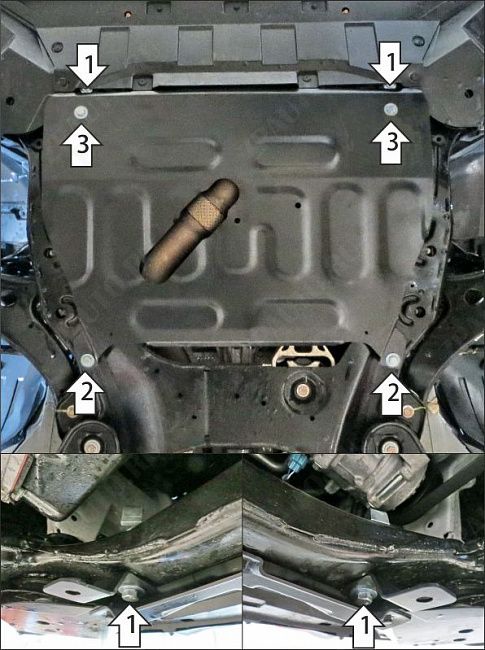 Защита АвтоСтандарт (Двигатель, Коробка переключения передач), 1,5 мм,  для Changan Cs95  2023- арт. 57212