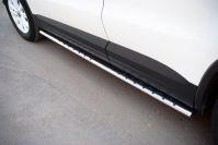 Пороги труба d75x42 овал с проступью для Volkswagen Tiguan Track&Field Track&Style 2011-2016, Slitkoff VGO-000495