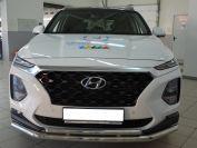 Защита передняя двойная D 60,3/42,4 для Hyundai Santa Fe(Хендай Санта Фе), ALFeco арт. HYSFE-18.02