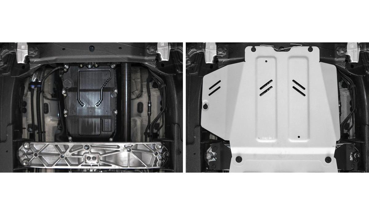 Защита КПП Rival для Mercedes-Benz G-klasse W464 2018-н.в., штампованная, алюминий 4 мм, с крепежом, 333.3948.1