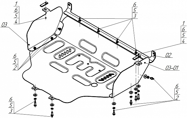 Защита стальная Мотодор (Двигатель, Коробка переключения передач), 2 мм,  Dongfeng K33  2023- арт. 78612