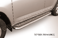 Защита порогов d57 с листом Toyota Rav-4 (2009-2010) Black Edition, Slitkoff, арт. TR409-012BE