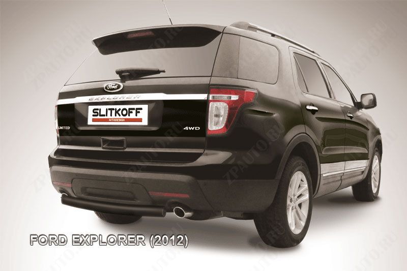 Защита заднего бампера d76 черная Ford Explorer (2010-2015) , Slitkoff, арт. FEX008B