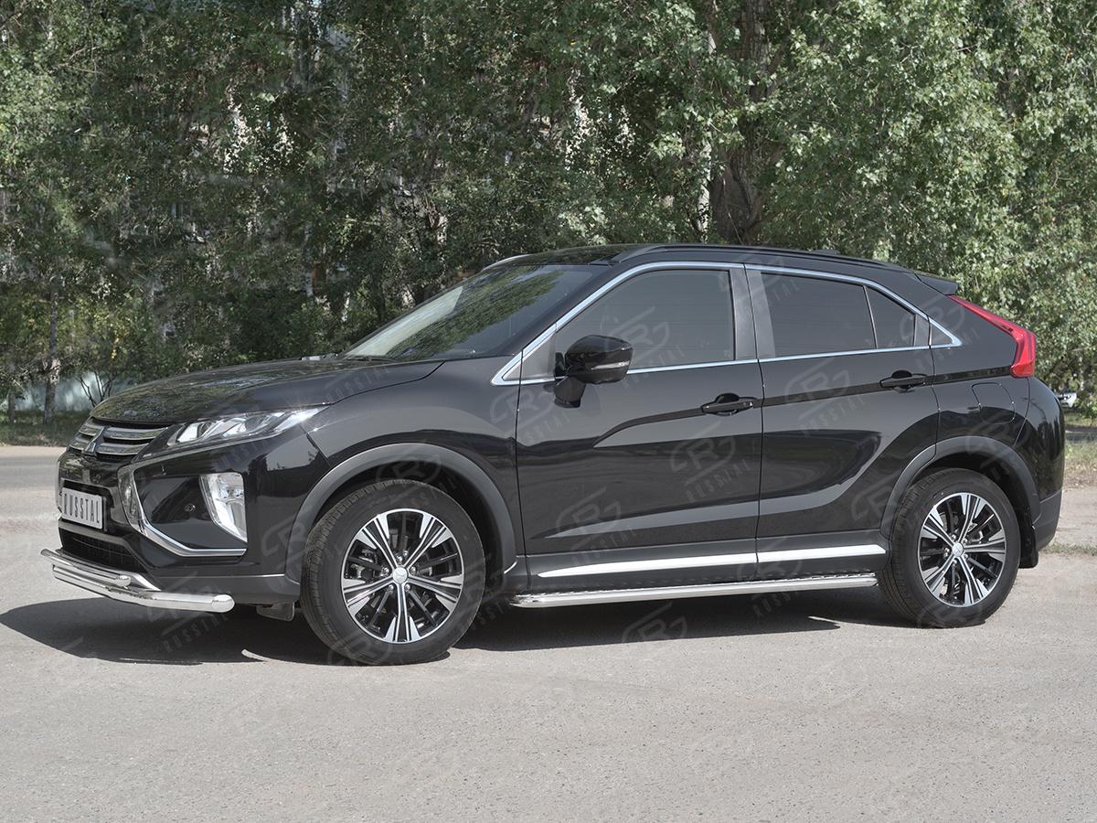 Защита переднего бампера d57 секции-d42 дуга для автомобиля Mitsubishi ECLIPSE CROSS 2018, Slitkoff MEZ-003044