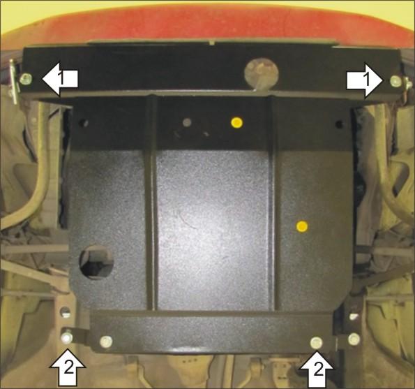 Защита стальная Мотодор (Двигатель, Коробка переключения передач), 2 мм, Сталь для Mazda Demio 1996-2002 арт. 01117