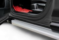Пороги алюминиевые "Optima Silver" 1600 серебристые Ford EcoSport (2017-2022) , Slitkoff, арт. AL-FES1702