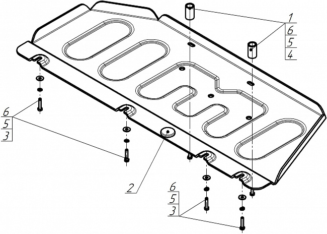 Защита алюминиевая Мотодор (Силовые провода), 4 мм,  Voyah Dream  2021- арт. 348607