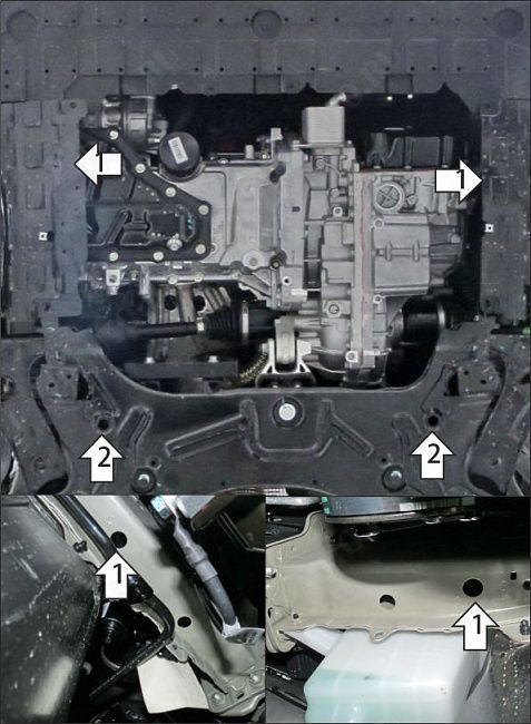Защита АвтоСтандарт (Двигатель, Коробка переключения передач), 1,5 мм,  для Geely Emgrand  2022- арт. 54204