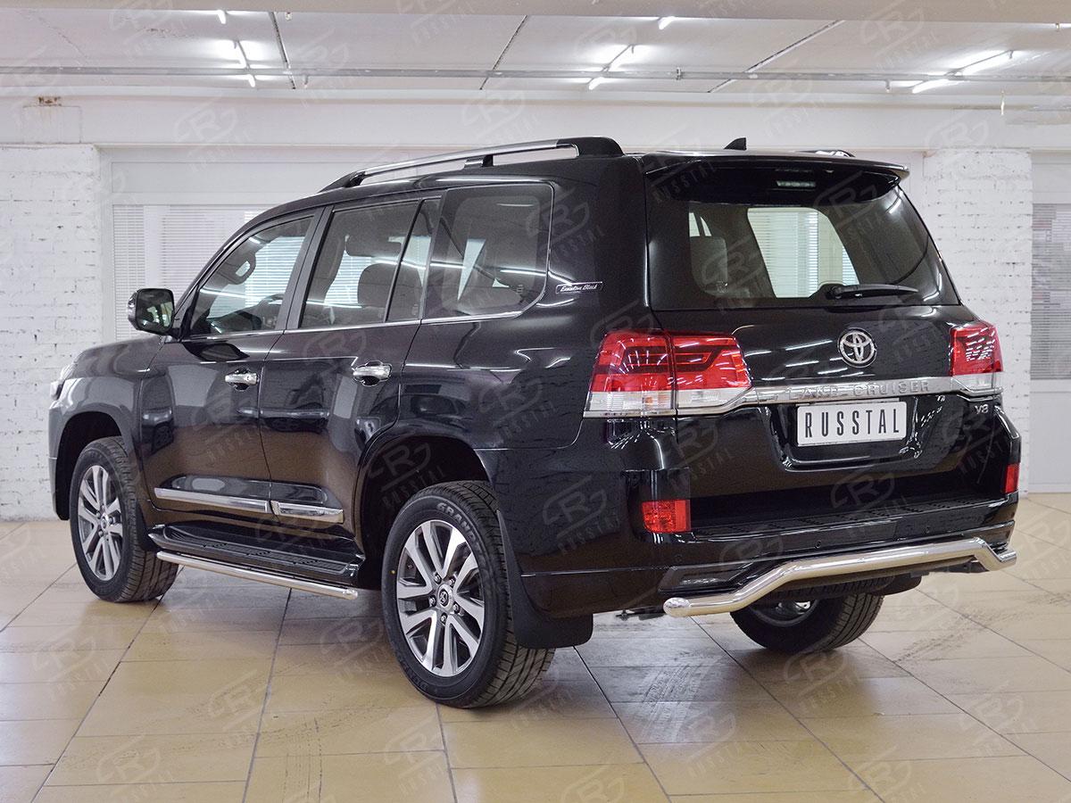 Защита заднего бампера d57 волна Toyota LC 200 Executive 2016, Slitkoff TLCZ-002561