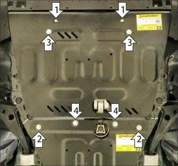 Защита стальная Мотодор (Двигатель, Коробка переключения передач), 2 мм,  для Gac GS8  2023- арт. 77802