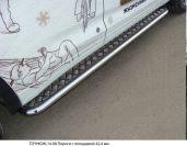 Пороги с площадкой 42,4 мм для автомобиля Toyota Highlander 2014-2016, TCC Тюнинг TOYHIGHL14-08