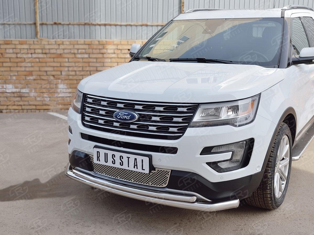 Защита переднего бампера d57/42 для Ford Explorer 2015, Slitkoff FEZ-002658