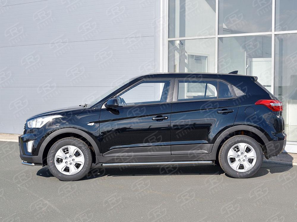 Пороги труба d42 вариант 1 для Hyundai Creta 2016, Slitkoff HCRT-002426