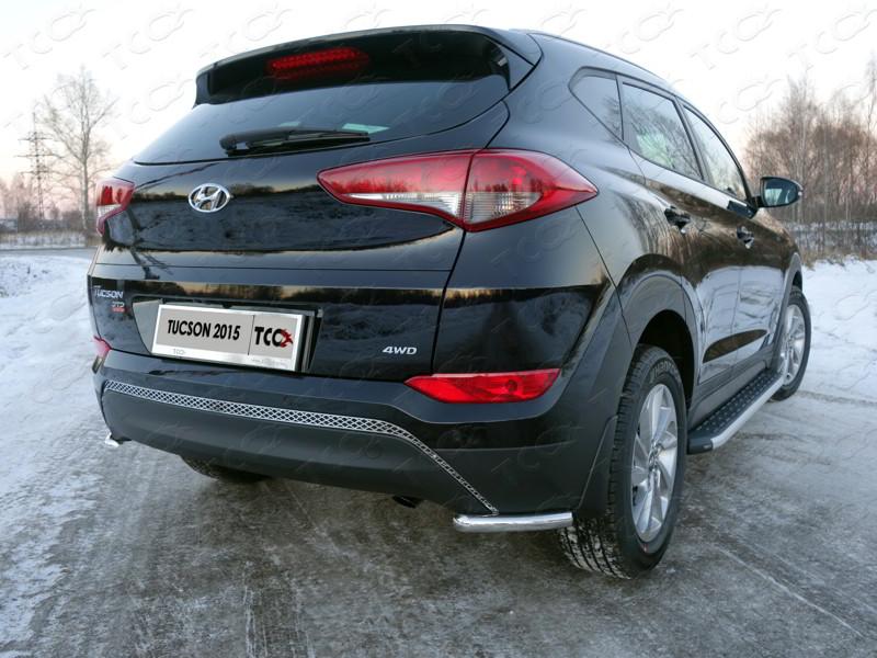 Решетка на задний бампер (лист) для автомобиля Hyundai Tucson 2015-2018, TCC Тюнинг HYUNTUC15-16
