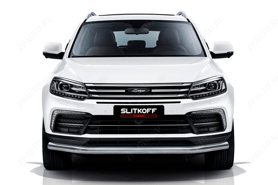 Защита переднего бампера d57 Zotye Coupa (2013-2023) , Slitkoff, арт. ZOTCOP-003