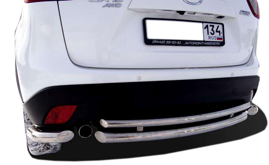 Защита заднего бампера угловая d60 для Mazda CX-5 2011, MCX5.13.18, Россия