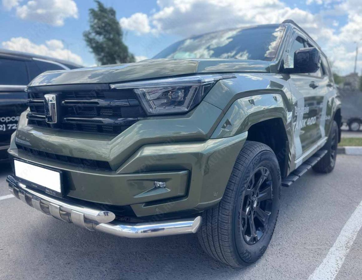 Защита переднего бампера двойная с перемычками для автомобиля Tank 400   2023 арт. TANK400.23.75