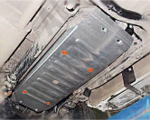 Защита  топливного бака для Mitsubishi L200 2015-  V-all , ALFeco, сталь 2мм, арт. ALF1446st