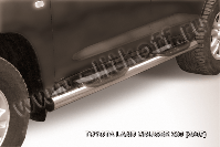 Защита порогов d76 с проступями Toyota Land Cruiser 200 (2007-2012) Black Edition, Slitkoff, арт. TLC2-015BE