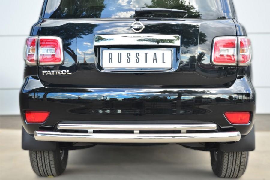 Защита заднего бампера d76/42 дуги для Nissan Patrol 2014, Slitkoff, PATZ-001734