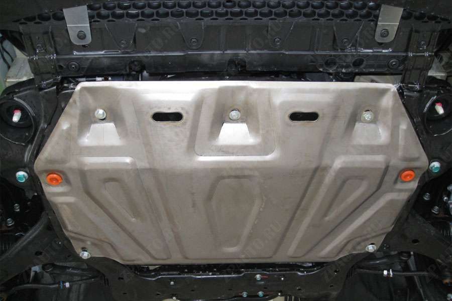 Защита  картера и КПП Hyundai Verna 2006-2010 V-all , ALFeco, алюминий 4мм, арт. ALF1014al-1