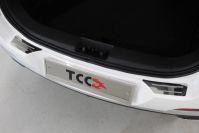 Накладки на задний бампер (лист зеркальный с полосой) 2шт для автомобиля Chery Tiggo 7 PRO 2020 арт. CHERTIG7P20-06