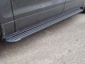 Пороги алюминиевые "Slim Line Black" 2220 мм для автомобиля Hyundai H-1 2018-, TCC Тюнинг HYUNH118-11B
