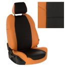 Чехлы для Ford Focus II Comfort Sd/Hb/Wag с 05-11г., Экокожа, (Оранжевый + Черный), Autopilot арт. fo-fo-f2-och-e