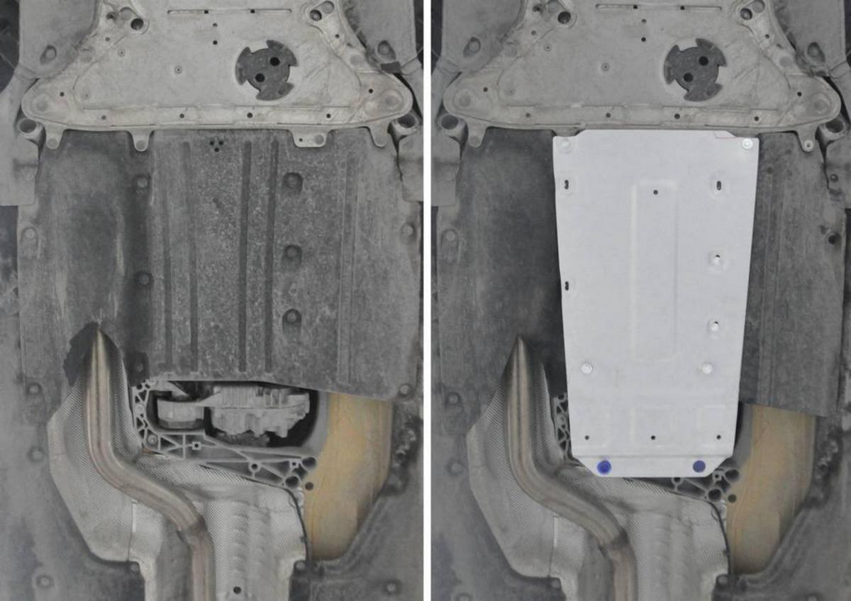 Защита КПП и РК Rival для BMW 5 серия G30/G31 4WD (520d) 2016-2020, штампованная, алюминий 3 мм, с крепежом, 333.0530.1