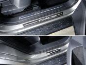 Накладки на пороги внешние (лист зеркальный надписьTiguan) 4шт для автомобиля Volkswagen Tiguan 2017-