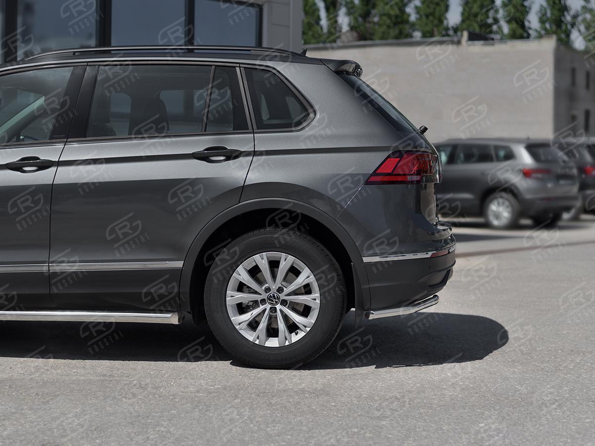 VOLKSWAGEN TIGUAN 2020- (кроме R-LINE) Защита заднего бампера уголки d42 секции VGZ-003583